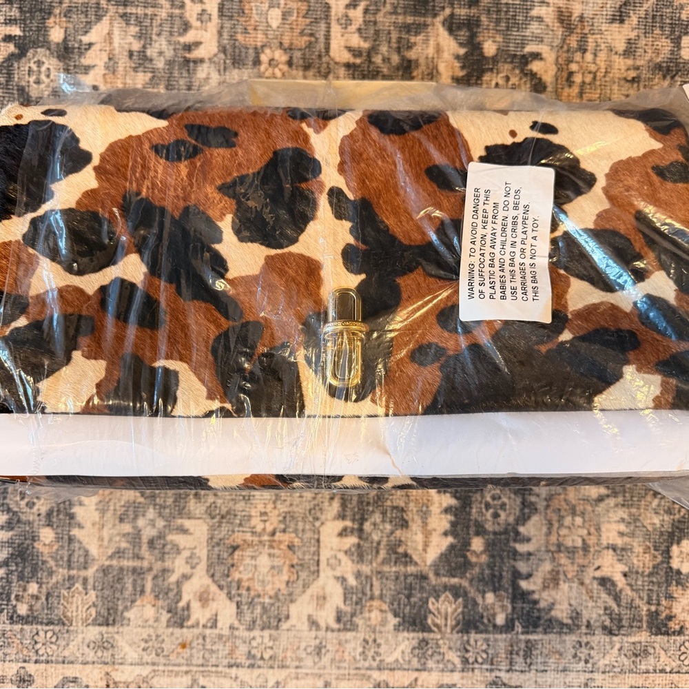 Marc Jacobs Cowhide Foldover Clutch with Gold Turn-Lock